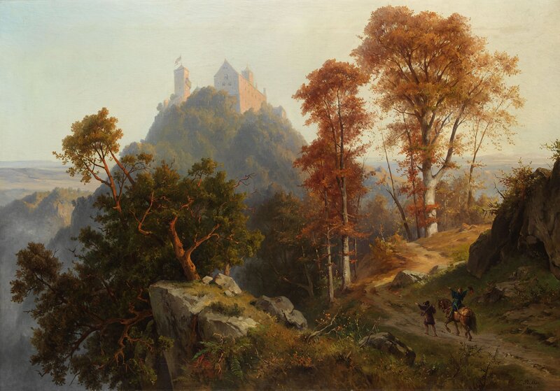 Castle on a hill in autumn