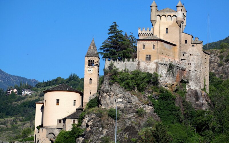 Castle on a hill in Italy