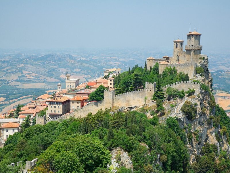 Castle on a hill in Italy