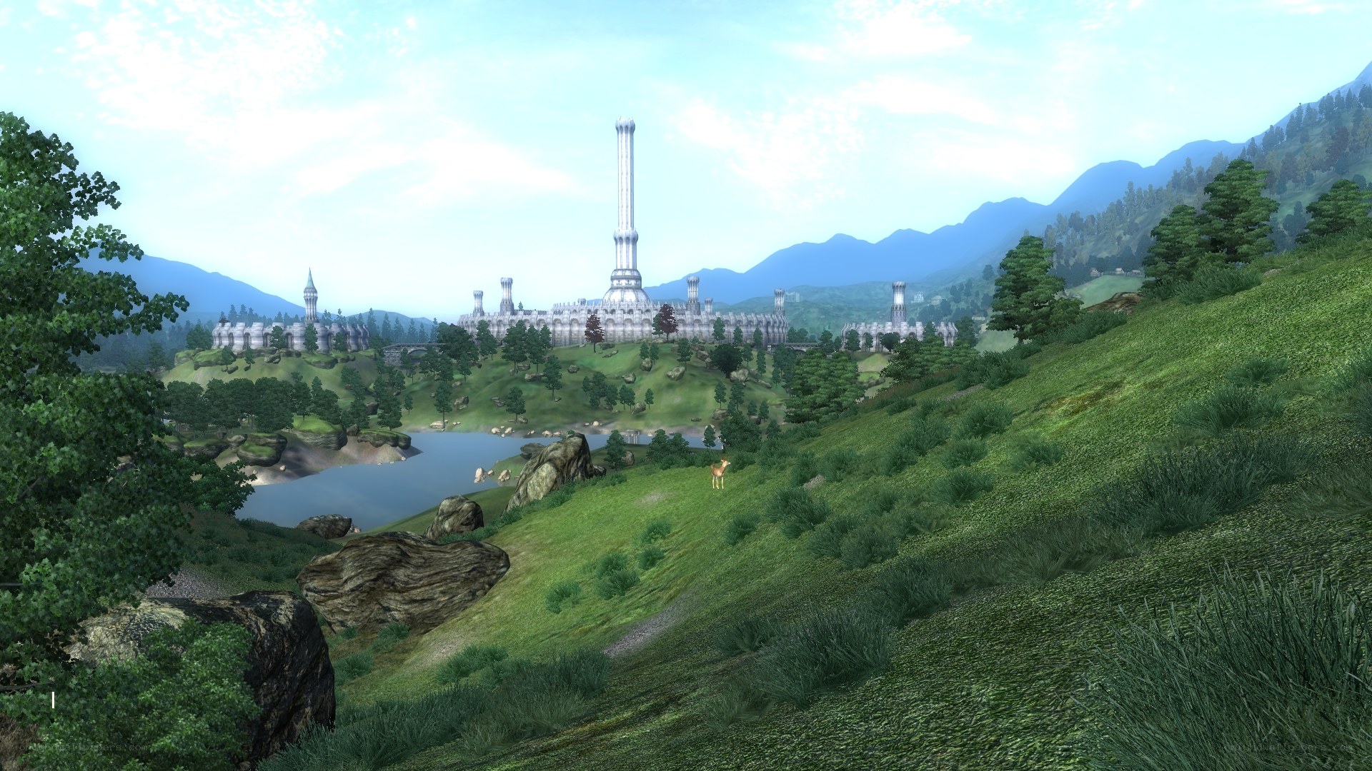 castle on a hill landscape