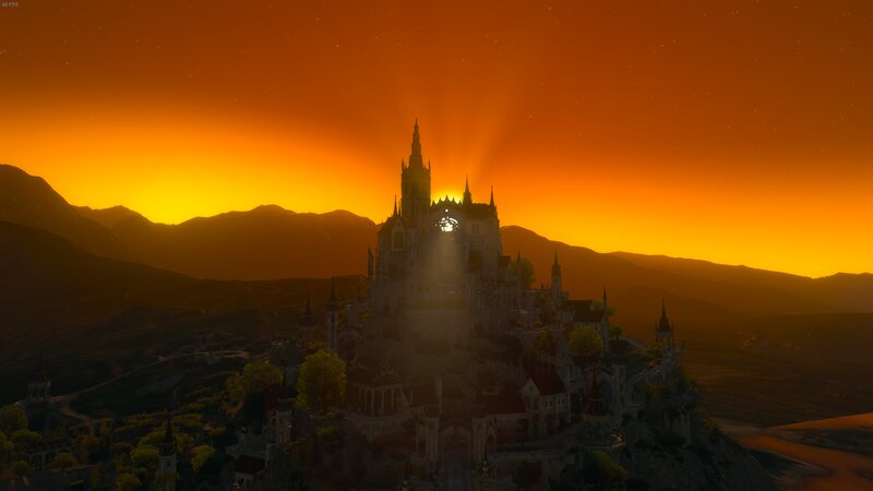 Castle on a Hill — Orange, Dramatic, Sunrise