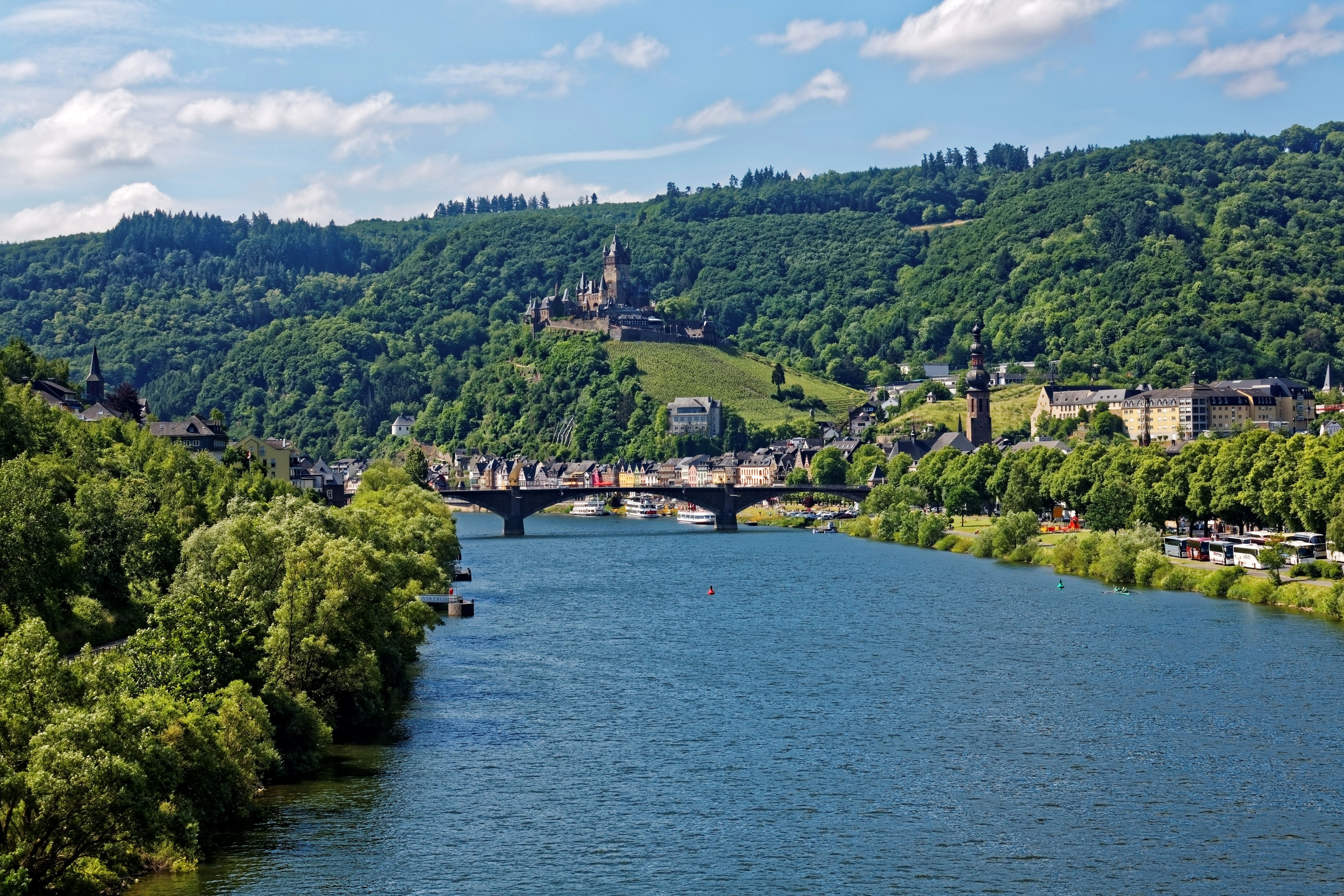 Castle on a hill overlooking a river