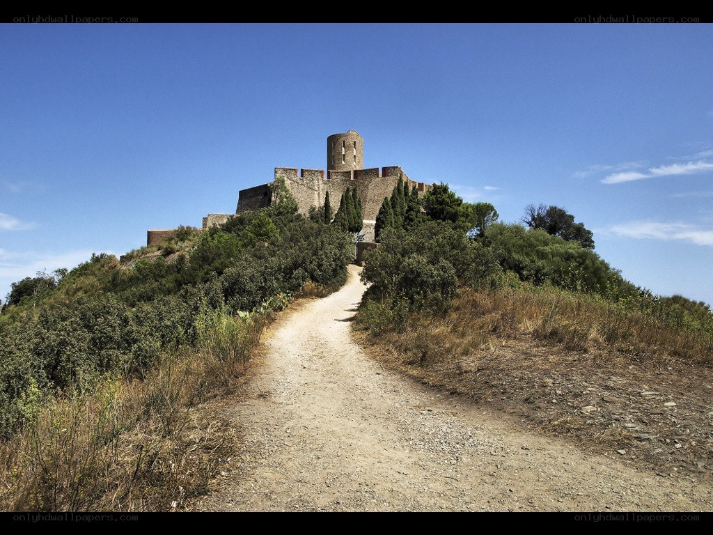 Castle on a hill path