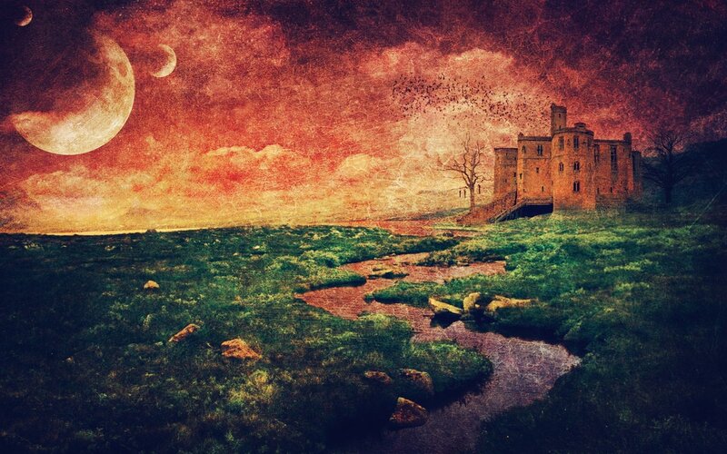 Castle on a Hill — Red, Dramatic