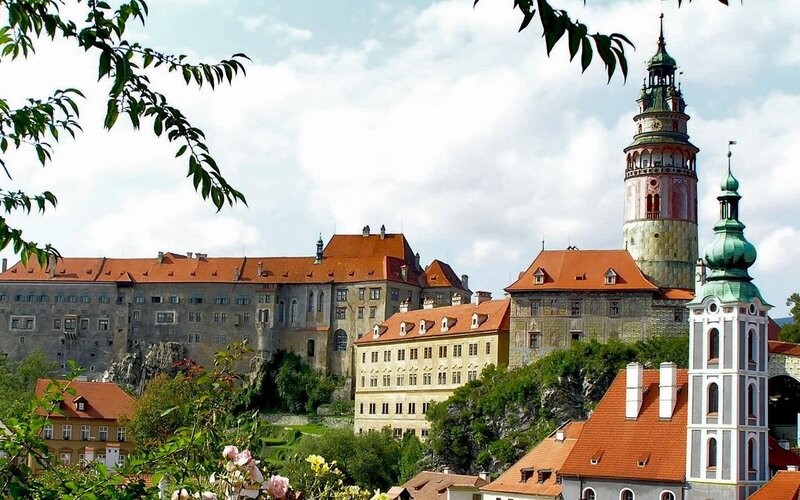 Castle on a Hill — Red, Serene, Afternoon, Photograph, Buildings