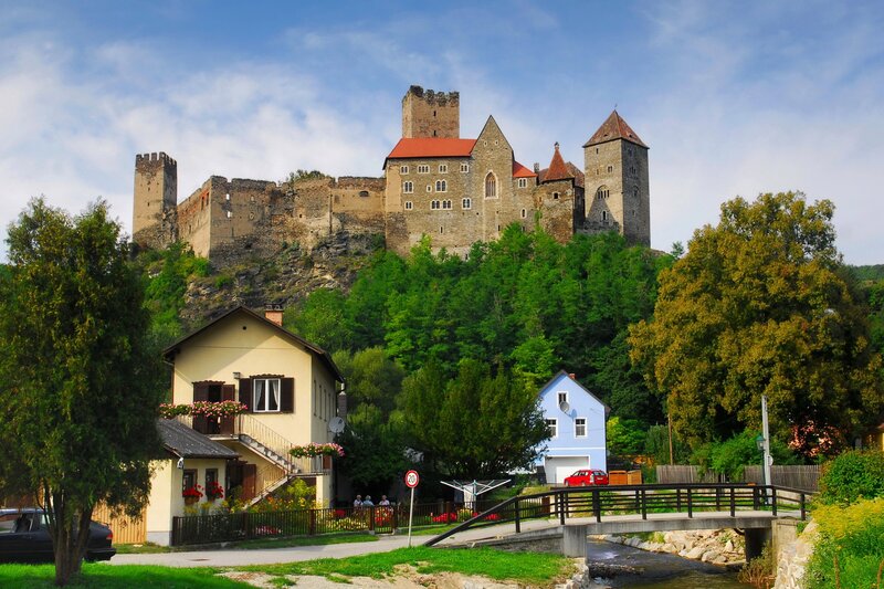 Castle on a hill with village