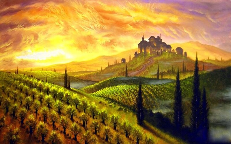 Castle on a Hill — Yellow, Dramatic