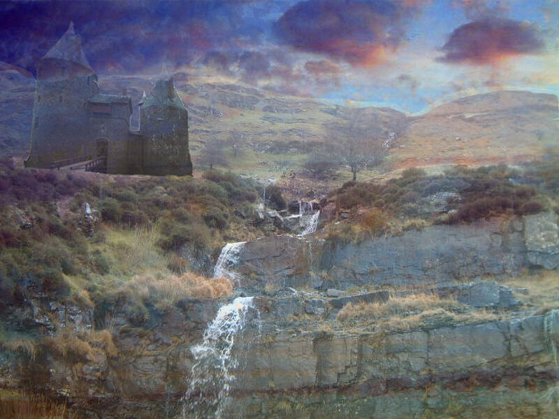 Castle on a Hillside — Blue, Dramatic