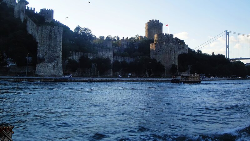 Castle on a Hillside — Blue, Serene, Afternoon, Photograph