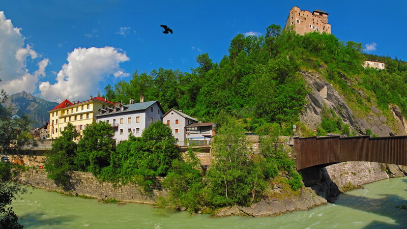 Castle on a Hillside — Blue, Serene, Afternoon