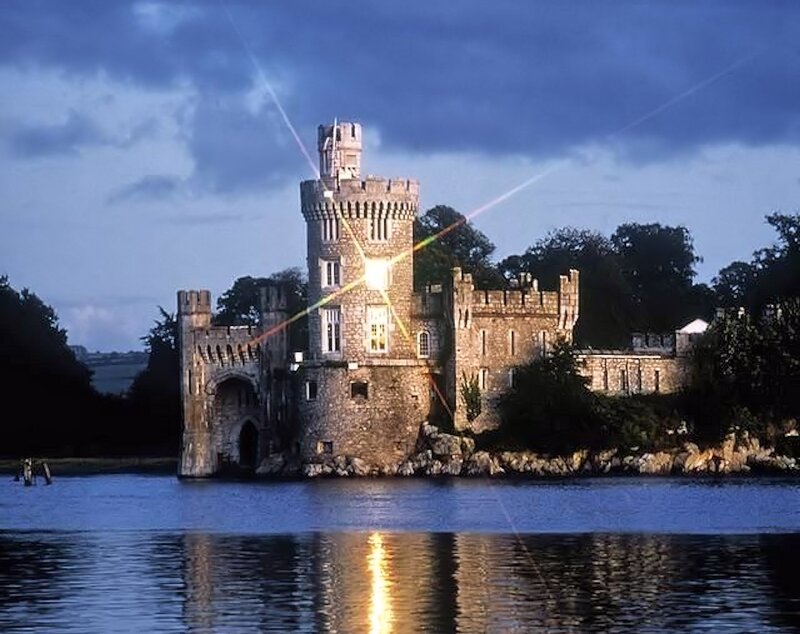 Castle on a Lake — Blue, Dramatic, Night
