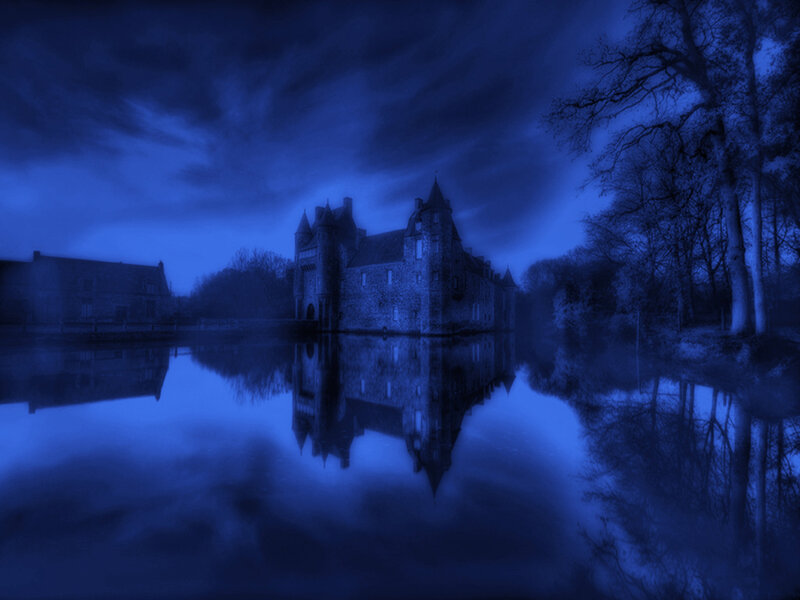 Castle on a Lake — Blue, Dramatic