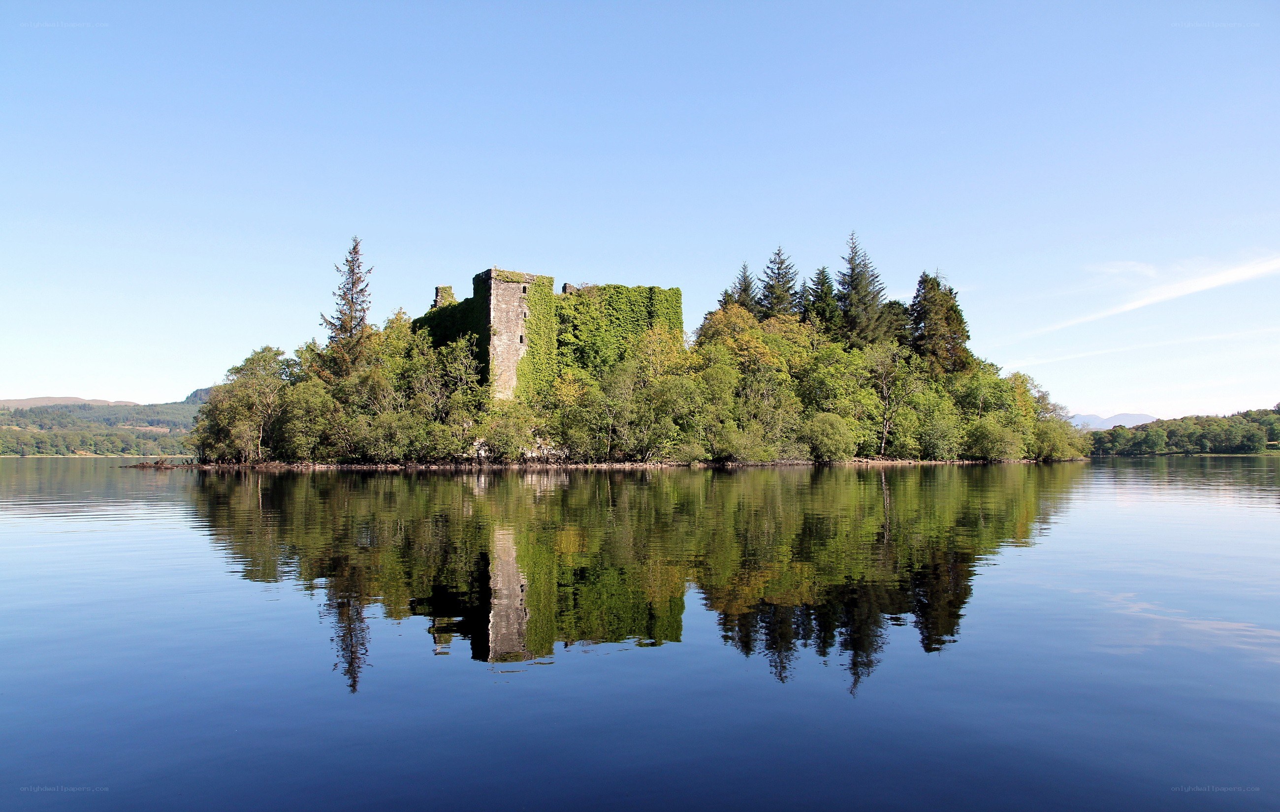 Castle on a lake island