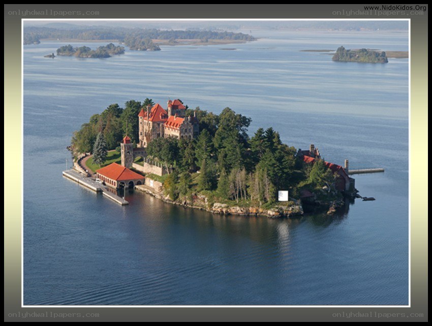 castle on a lake island