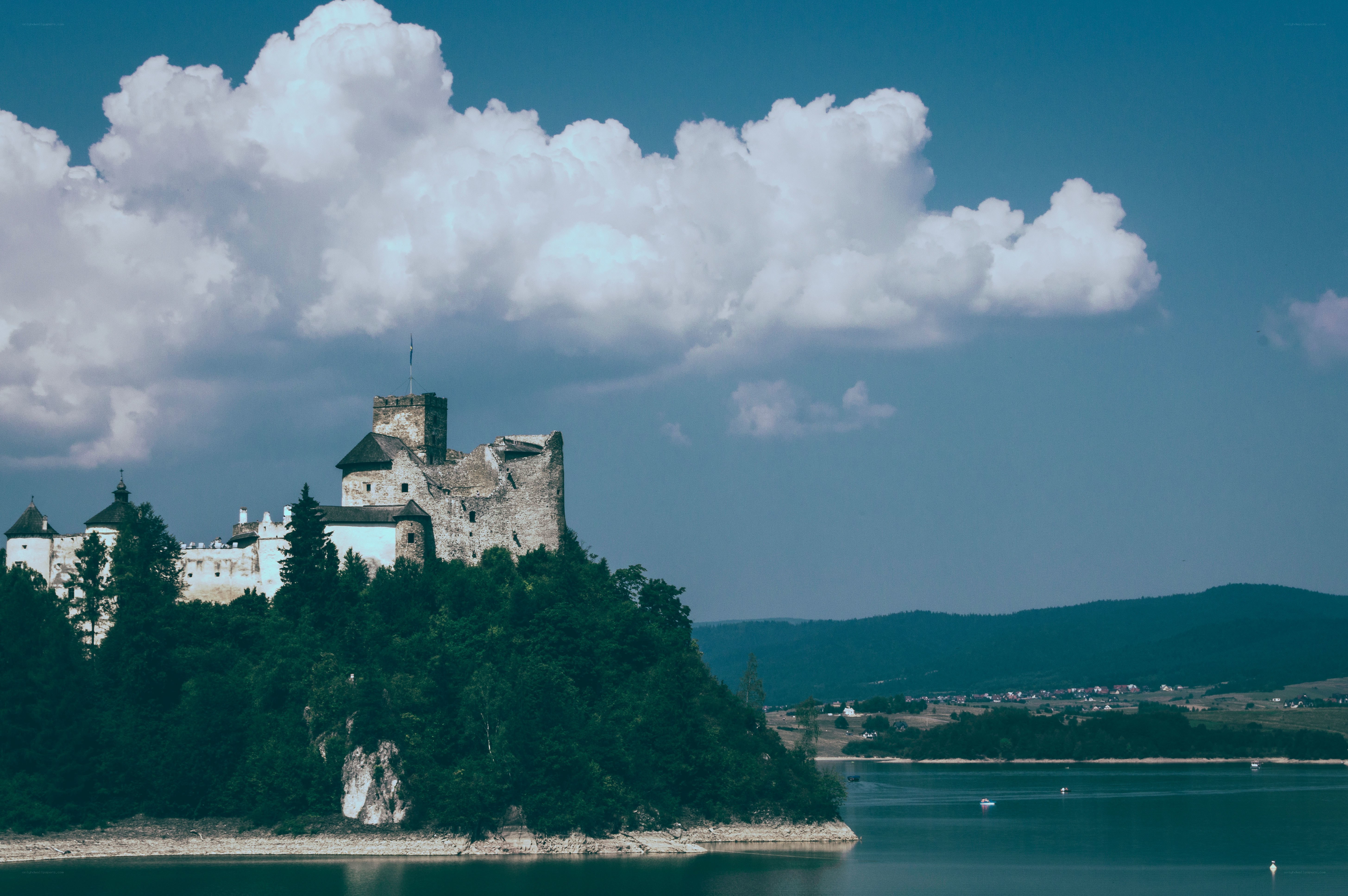 Castle on a lake island
