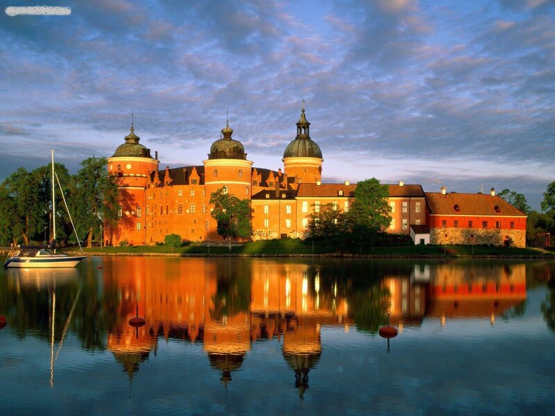 Castle on a Lake — Orange
