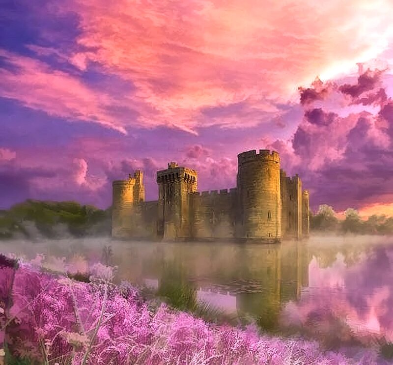 Castle on a Lake — Pink