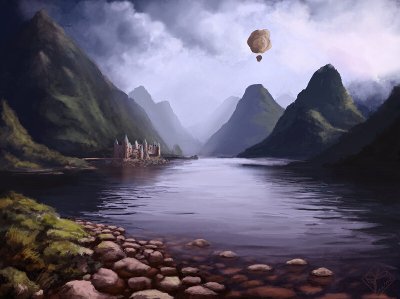 Castle on a Lake — Purple