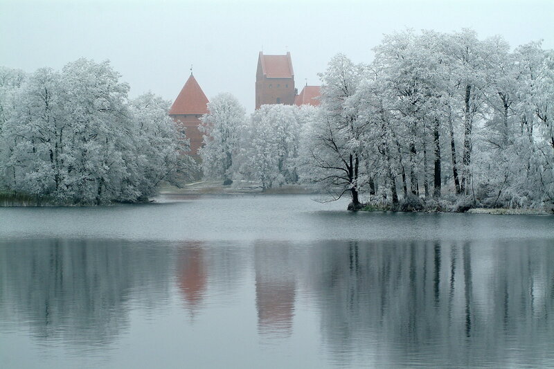 Castle on a Lake — White