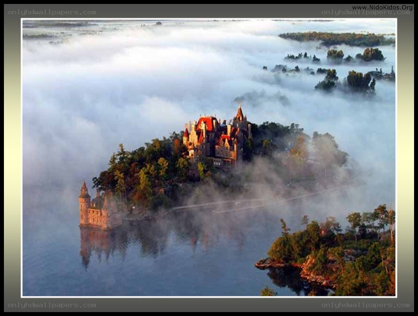 Castle on a misty island