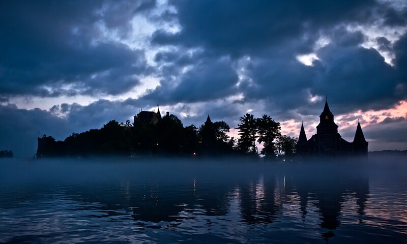 Castle on a Misty Lake — Blue