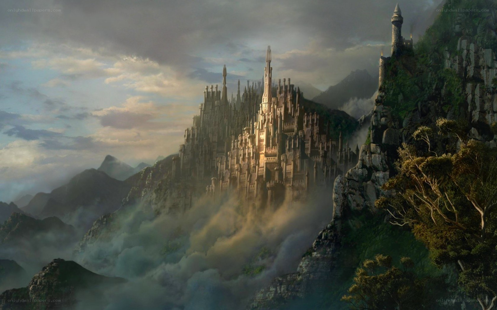 castle on a misty mountain