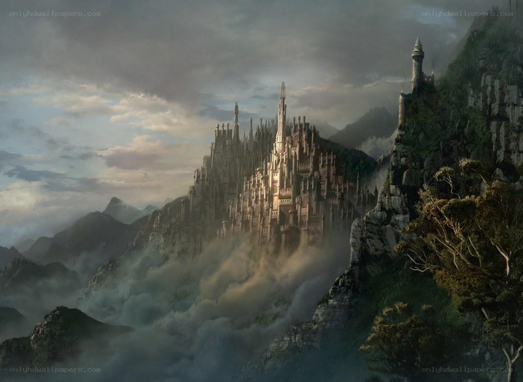 Castle on a misty mountain