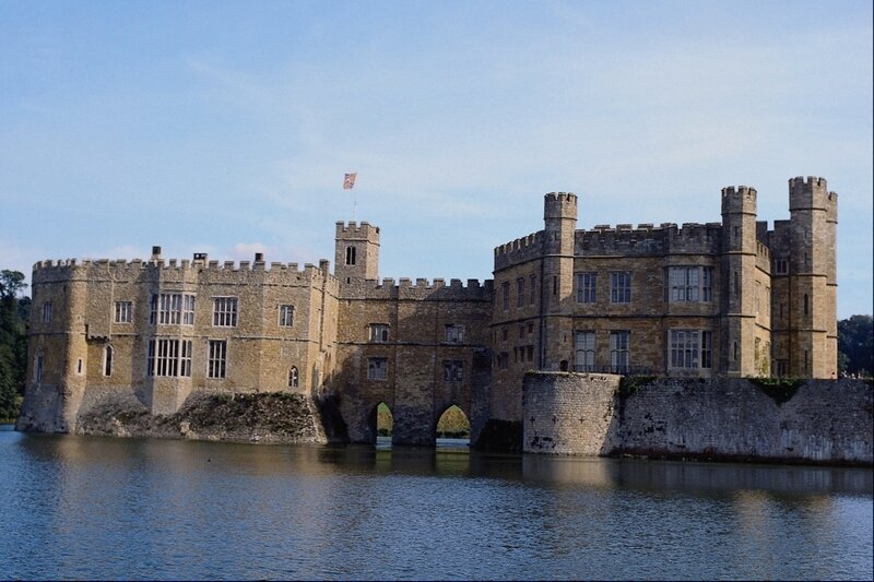 Castle on a Moat — Blue, Serene, Afternoon
