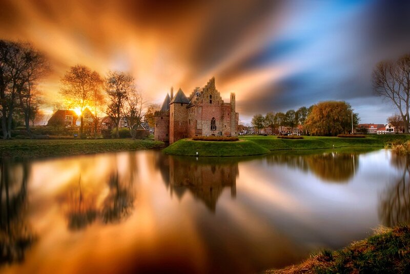 Castle on a Moat — Orange