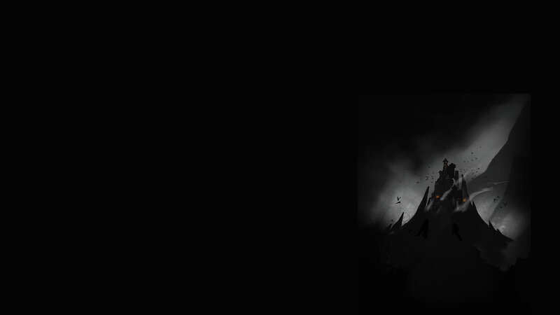 Castle on a Mountain — Black, Dark, Night