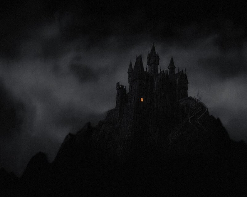 Castle on a Mountain — Black, Dark