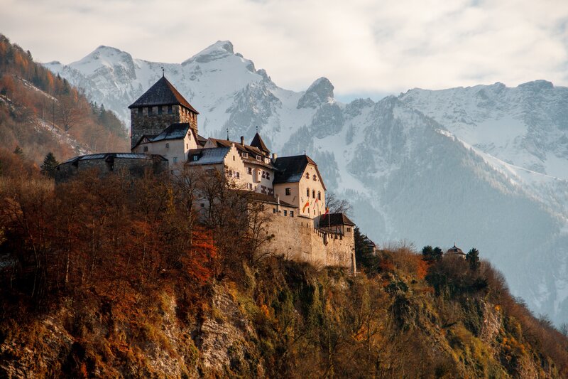 Castle on a Mountain — Brown, Dramatic
