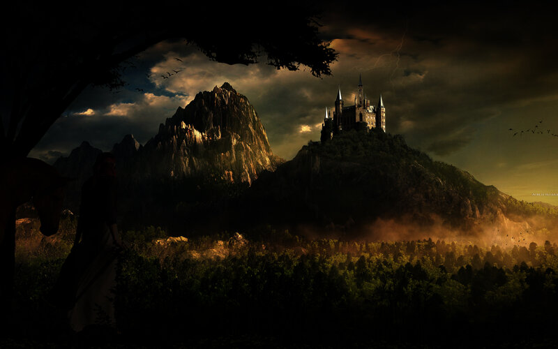Castle on a Mountain — Dark Green