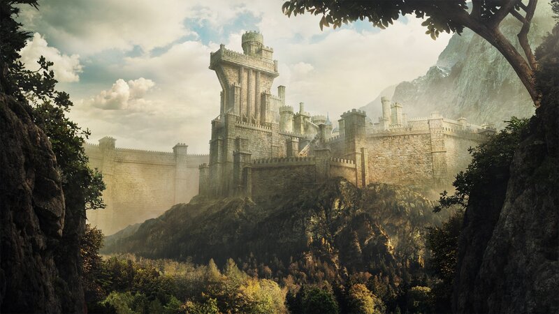 Castle on a Mountain — Gray, Dramatic, Afternoon