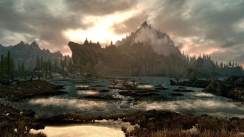 Castle on a Mountain — Gray, Dramatic, Sunset