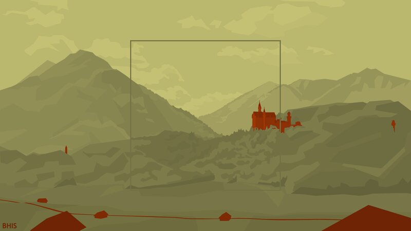 Castle on a Mountain — Green, Serene, Illustration