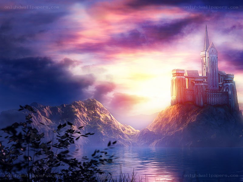 castle on a mountain island