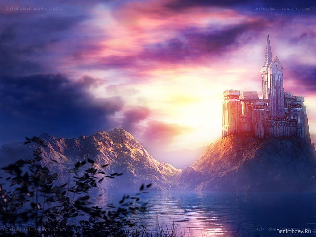 castle on a mountain island