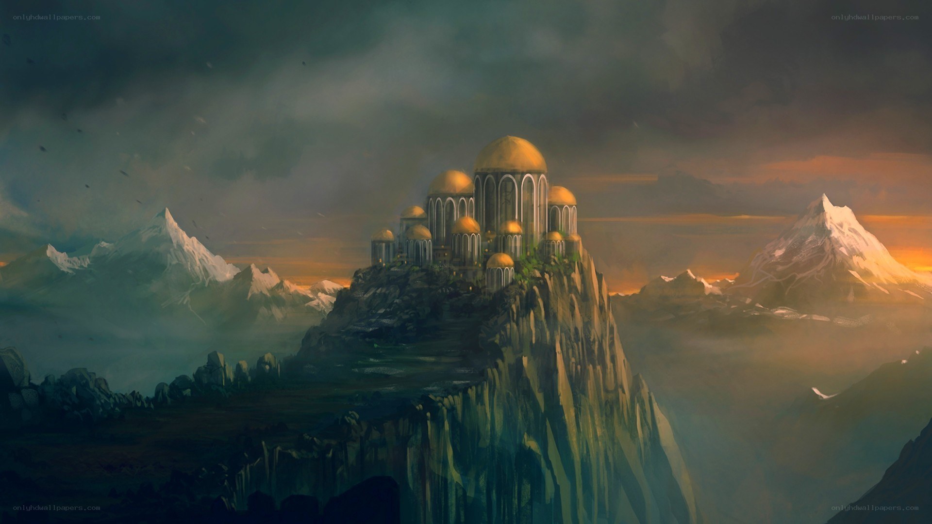 castle on a mountain peak