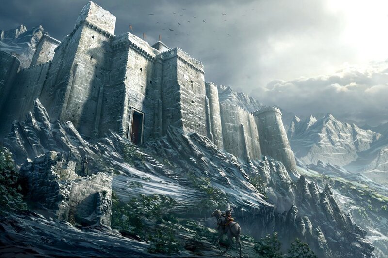 castle on a mountain peak
