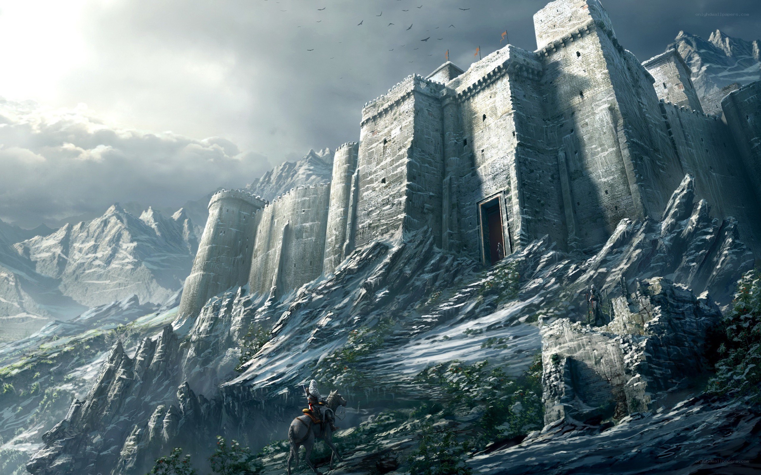 castle on a mountain peak