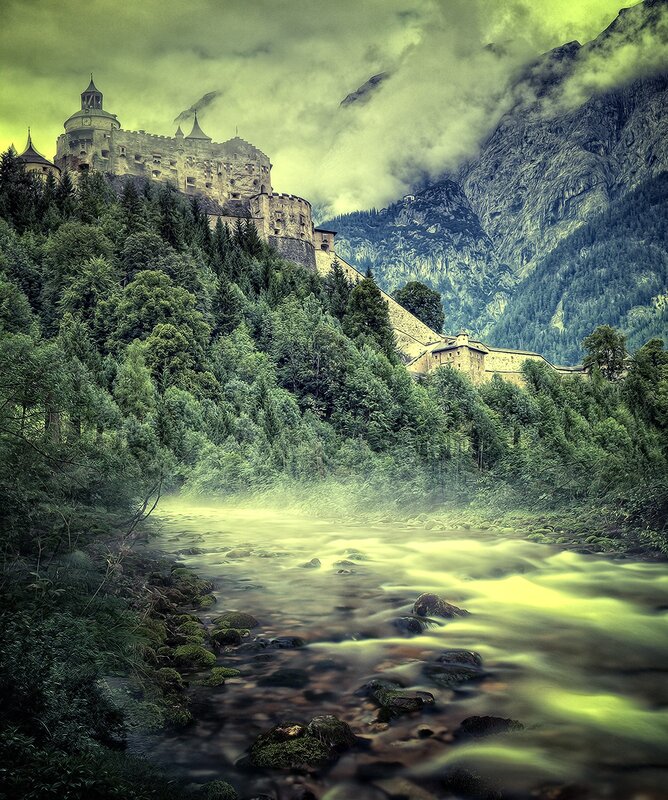 Castle on a mountain river