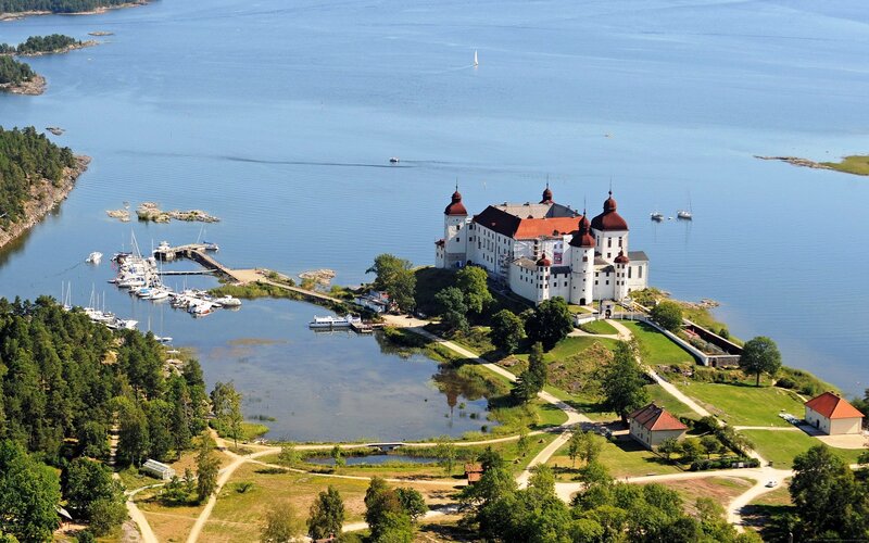 Castle on a Peninsula — Blue, Serene, Afternoon