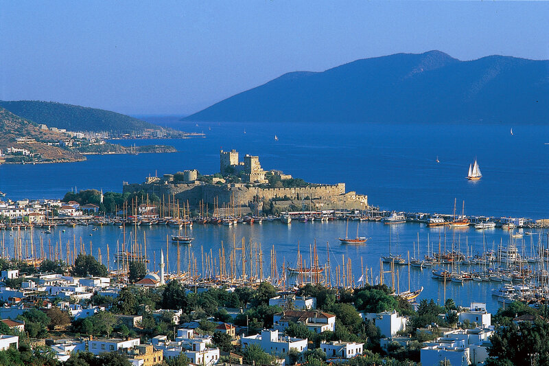 Castle on a Peninsula — Blue, Serene
