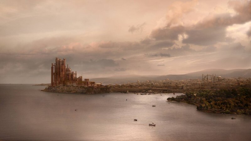 Castle on a Peninsula — Brown, Dramatic