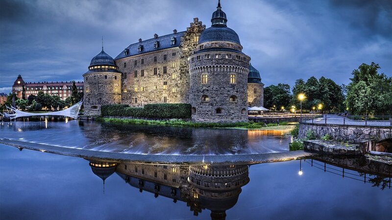 Castle on a River — Blue, Serene