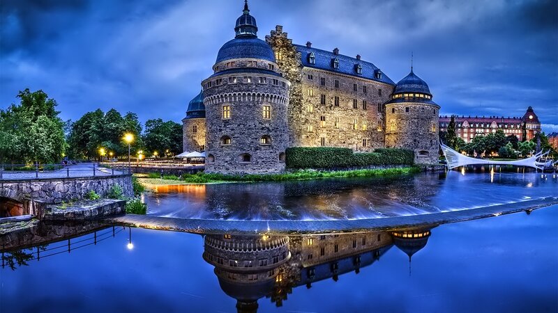 Castle on a River — Blue