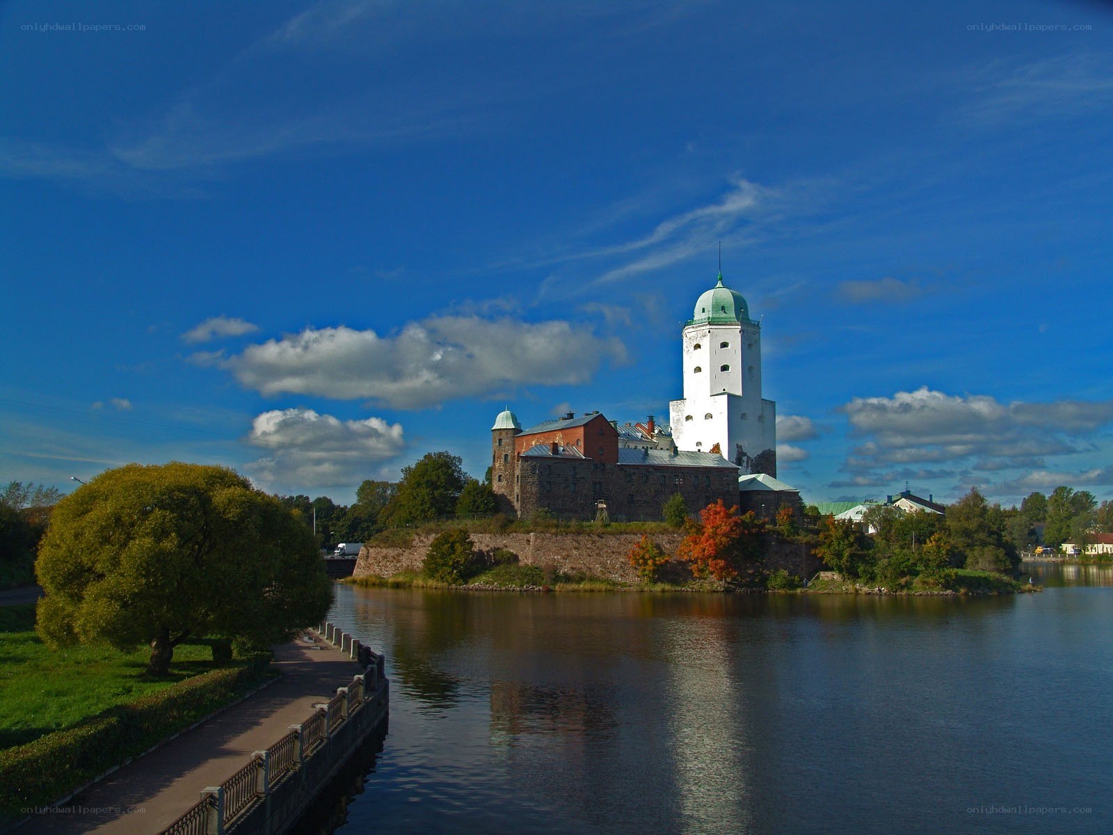 castle on a river island