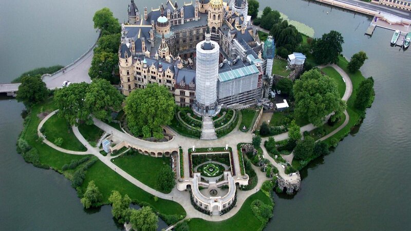 Castle on a River Island — Green, Serene