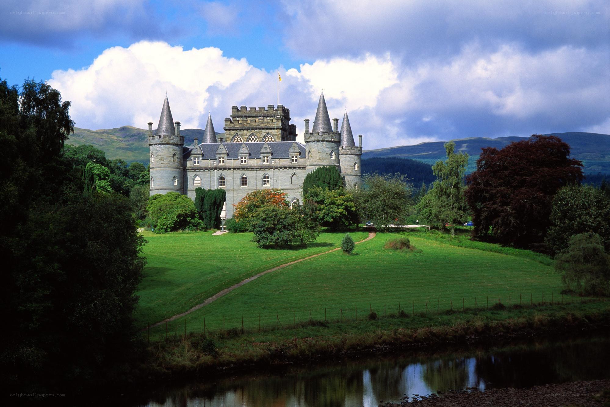Castle on a riverbank